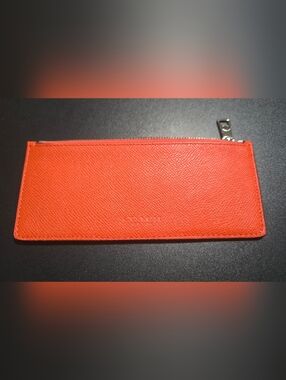 Never Used, Coach Orange Leather Zip Pouch